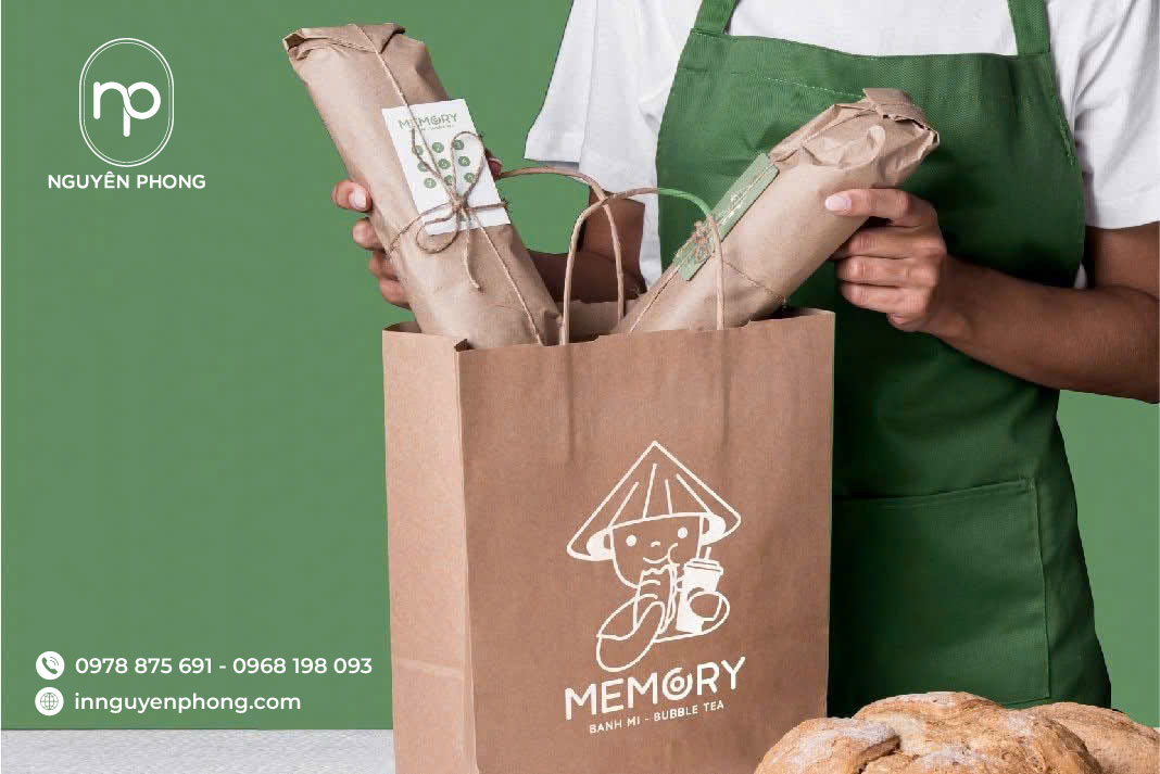 Túi giấy Kraft cỡ lớn đựng bánh mì